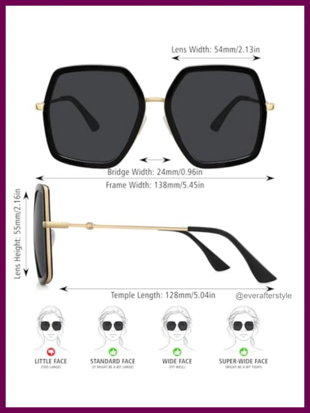 Oversized Hexagon Sunglasses UV400 for Women Fashion Shades